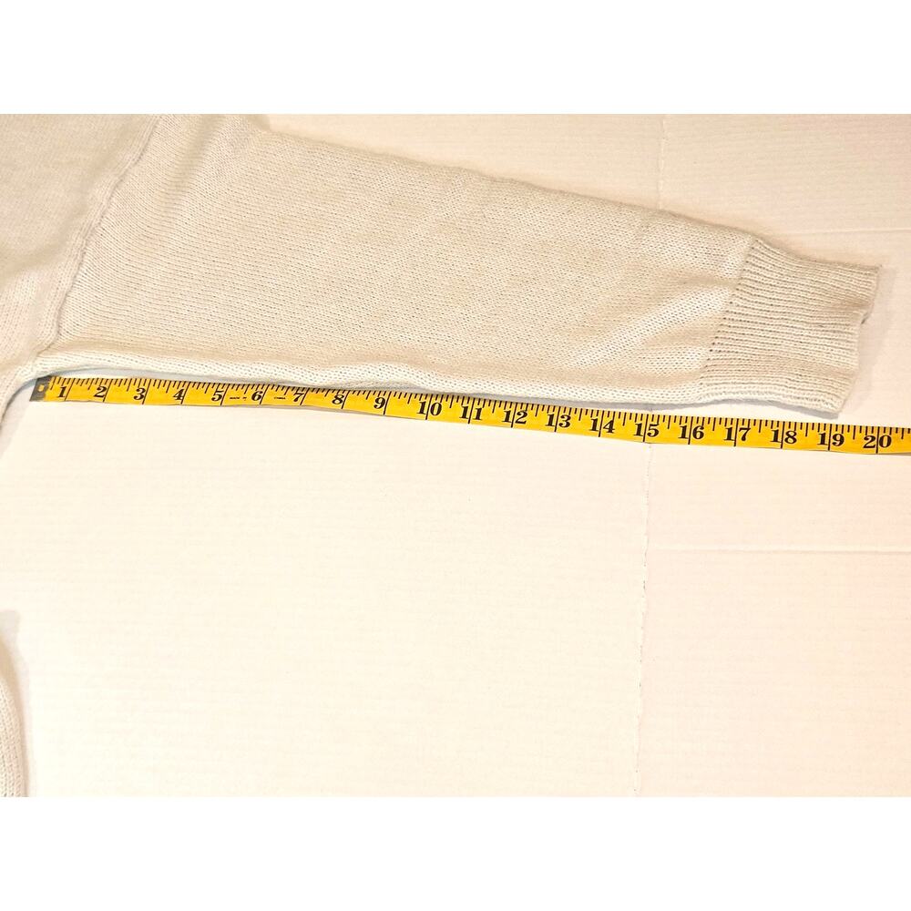 SHEIN Skull Graphic Oversized Drop Shoulder Knit Sweater - Cream / Gray - Picture 6 of 6